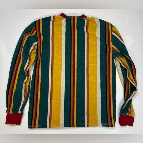 Guess T-shirt Women XS Multicolor Colorblock Stripes Long Sleeve - Picture 3 of 5